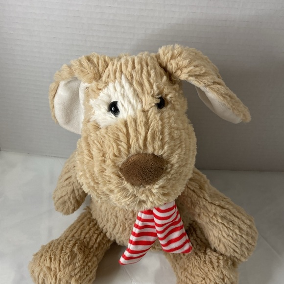 Manhattan Toy Co 2017 Tan Plush Stuffed Animal Dog Rex White Spot Ribbed Fur 13” - Picture 2 of 7